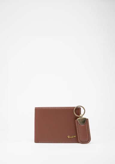 RENZO COSTA-SET BILLETERA Y LLAVERO MARK STC 2454 5 TAN LUX - 1