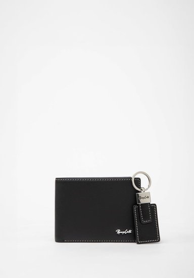 RENZO COSTA-SET BILLETERA Y LLAVERO CLASSIC STC 2455 1 BLACK LUX - 1