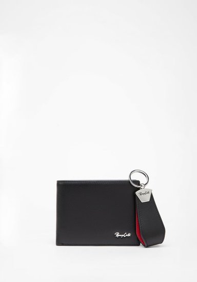 RENZO COSTA-SET BILLETERA Y LLAVERO SOLID STC 2453 1 BLACK / 9 RED LUX - 1