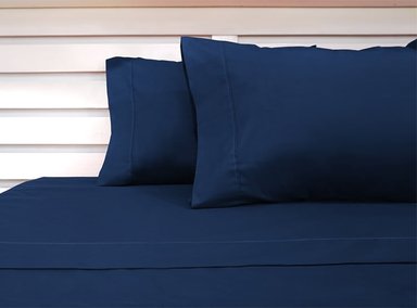 SET SÁBANAS ARLIN KING 150 HILOS AZUL MARINO CONFORT