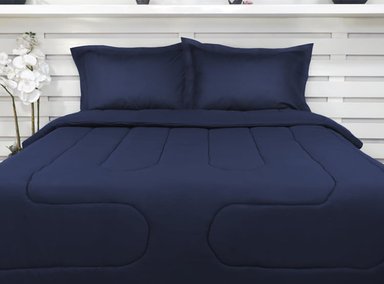 EDREDÓN ARLIN QUEEN AZUL MARINO REVERSIBLE 150 HILOS