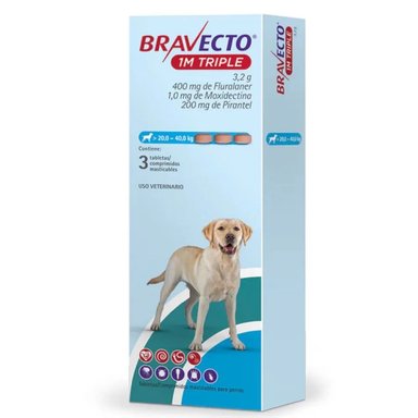 BRAVECTO TRIPLE MEDIUM 20-40 KG – ANTIPULGAS Y ANTIPARASITARIO - 1