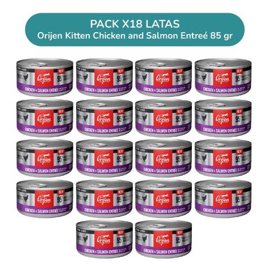 ORIJEN KITTEN CHICKEN Y SALMON WET FOOD 85 G – PACK 18 LATAS PARA GATITOS - 1