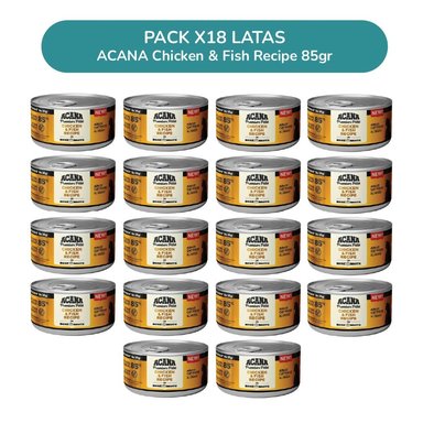 ACANA PREMIUM PATÉ POLLO Y PESCADO GATO PACK 18 LATAS 85G - 1