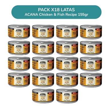 ACANA PREMIUM PATÉ POLLO Y PESCADO GATO PACK 18 LATAS 155G - 1