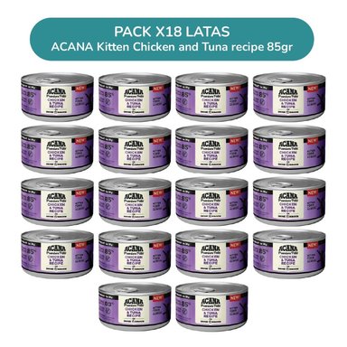 ACANA PREMIUM PATÉ KITTEN POLLO Y ATÚN PACK 18 LATAS 85G - 1