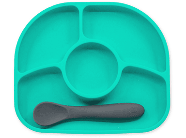 SET PLATO Y CUCHARAS BBLUV YÜMI TURQUESA DE SILICONA - 1
