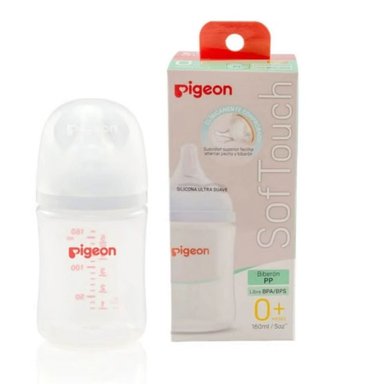 BIBERON PIGEON DE POLIPROPILENO SOFTOUCH PERISTALTICO PLUS BOCA ANCHA 160ML / 5OZ. BLANCO