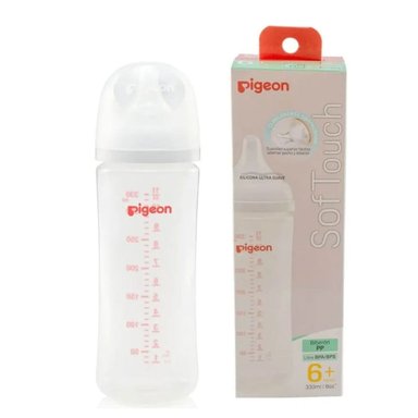 BIBERON PIGEON DE POLIPROPILENO SOFTOUCH PERISTALTICO PLUS BOCA ANCHA DE 330ML / 11OZ. BLANCO
