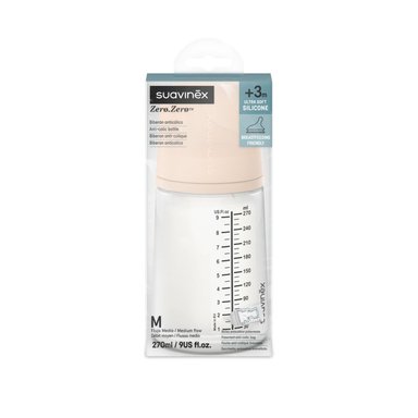 BIBERON ANTICOLICOS ZERØ.ZERØ™ FLUJO MEDIO (M) SUAVINEX 270ML