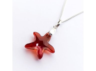 Collar de Plata 925 para Mujer con Dije Estrella de Mar Borgoña - Regalo Elegante y Femenino - 1