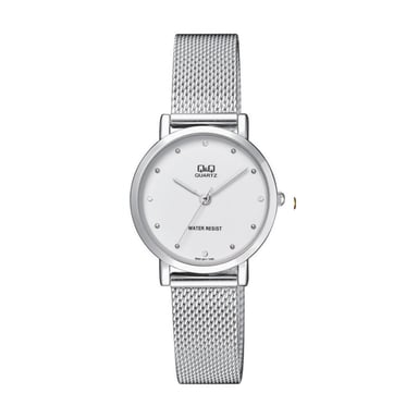 RELOJ QYQ PARA MUJER COLOR PLATEADO DE MALLA METÁLICA DE ACERO INOXIDABLE RESISTENTE AL AGUA - REGALO IDEAL PARA MUJER - 1