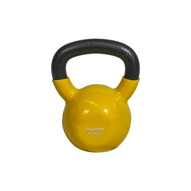 PESAS RUSAS RUDEM FITNESS 16KG KETTLEBELL RECUBIERTAS JEBE
