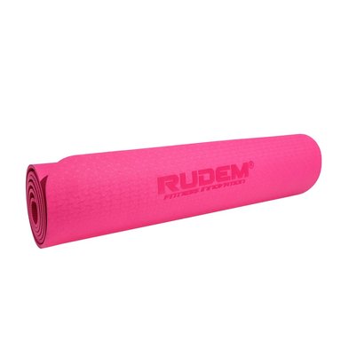 MAT YOGA RUDEM FITNESS 6MM ROSADO