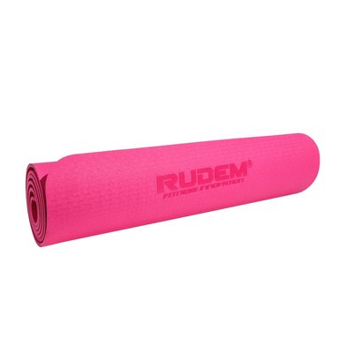 MAT YOGA RUDEM FITNESS 10MM ROSADO