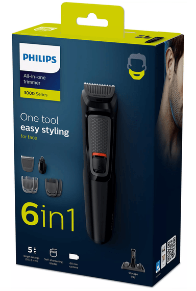 RECORTADOR PHILIPS MG3711 6 EN 1 INALAMBRICO PARA BARBA NARIZ Y OREJAS