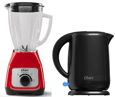 COMBO OSTER LICUADORA PERILLA 550 W + HERVIDOR NEGRO 1.7 LT BLSTKAGRRD