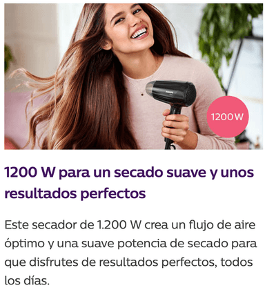 SECADORA CABELLO PHILIPS BHC010 1200W - 3