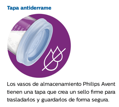 CONTENEDOR AVENT SCF618/10 SET DE 10 VASOS DE LECHE MATERNA - 3