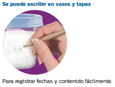 CONTENEDOR AVENT SCF618/10 SET DE 10 VASOS DE LECHE MATERNA - 4