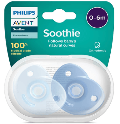 CHUPONES AVENT DE SILICONA SCF099/21 0 A 6 MESES PACK 2 UNI + ESTUCHE ESTERILIZADOR SCF099 NIÑO - 1