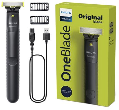 SET PHILIPS QP2414 MODELADOR DE BARBA ONEBLADE INALÁMBRICO 2 PEINES + CARGADOR POR USB - QP1424