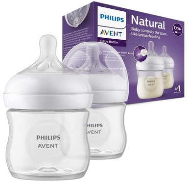 BIBERON PARA RECIEN NACIDO AVENT NATURAL 3.0 ANTICOLICO Y ANTIGOTEO DE 125 ML - PACK DE 2 UNI