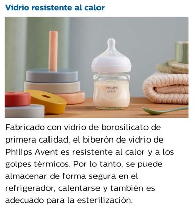 BIBERÓN AVENT VIDRIO NATURAL 3.0 ANTICOLICO Y ANTIGOTEO DE CON TETINA +1M TRANSPARENTE 240 ML - 4