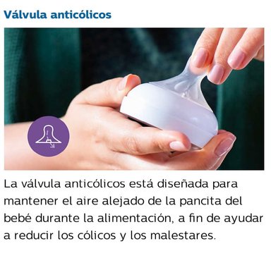 BIBERÓN AVENT VIDRIO NATURAL 3.0 ANTICOLICO Y ANTIGOTEO CON TETINA 0M+ TRANSPARENTE 120 ML RECIEN NACIDO - 2