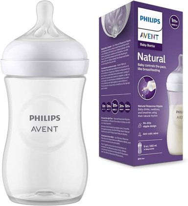 BIBERÓN AVENT NATURAL 3.0 ANTICOLICO Y ANTIGOTEO TRANSPARENTE 260 ML