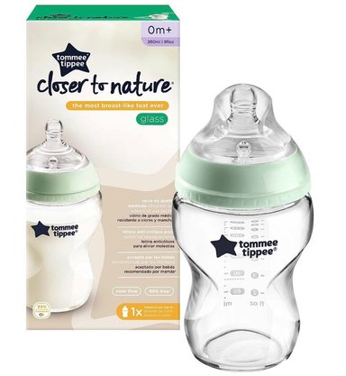 BIBERON DE VIDRIO PARA RECIEN NACIDO CLOSER TO NATURE 9OZ - 250 ML