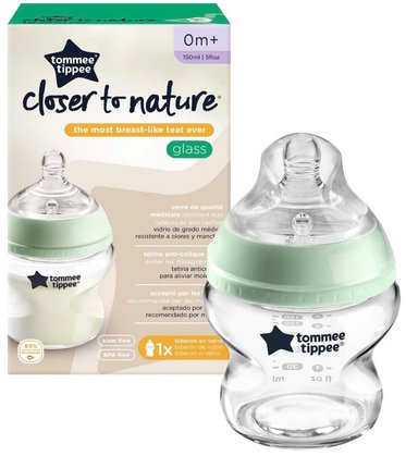 BIBERON DE VIDRIO PARA RECIEN NACIDO CLOSER TO NATURE 5 ONZAS - 150 ML