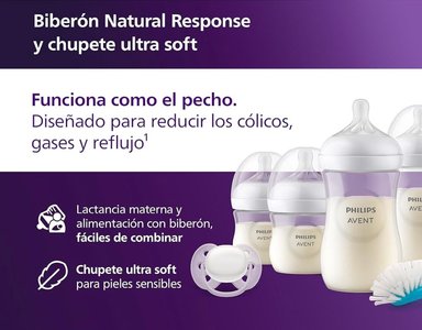 SET DE REGALO AVENT NATURAL 3.0 DE 4 BIBERONES + CHUPON + ESCOBILLA - 10