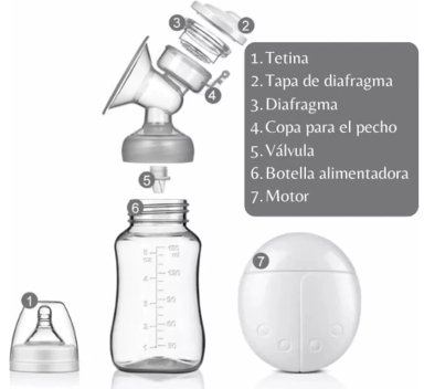 EXTRACTOR DE LECHE ELECTRICO DOBLE + 2 BIBERONES + 1 BIBERON ANTICOLICO AVENT PARA RECIEN NACIDO - 4