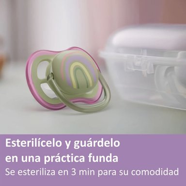 CHUPON AVENT DE 0 A 6 M ULTRA AIR X 2 UNI + ESTUCHE ESTERILIZADOR - NIÑA - 2