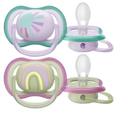 CHUPON AVENT DE 0 A 6 M ULTRA AIR X 2 UNI + ESTUCHE ESTERILIZADOR - NIÑA - 4
