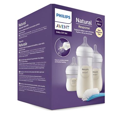 SET DE REGALO AVENT ANTICOLICO Y ANTIGOTEO DE 3 BIBERONES + ESCOBILLA