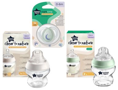 SET DE RECIEN NACIDO ANTICOLICO TOMMEE TIPPEE BIBERON DE VIDRIO 150 ML + BIBERON DE POLIPROPILENO DE 150 ML + CHUPON DE 0-6 MESES