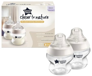 PACK DE BIBERONES ANTICOLICO PARA RECIEN NACIDO CLOSER TO NATURE TOMMEE TIPPEE DE 5 ONZAS / 150 ML