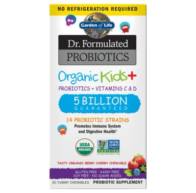 ORGANIC KIDS GARDEN OF LIFE PROBIOTICS + VITAMINS C Y D 30 MASTICABLES