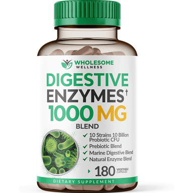 WHOLESOME WELLNESS ENZIMAS DIGESTIVAS 1000MG 180 CÁPSULAS