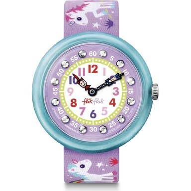 RELOJ NIÑO ANÁLOGO FBNP033 FLIK FLAK SUNNY HOURS CORREA POLIÉSTER CUARZO MORADO
