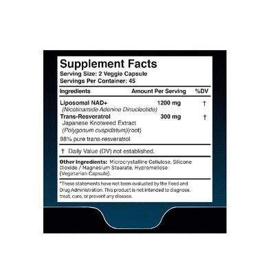 WELLNESS LABSRX RESVERATROL NAD+ 1500MG 90 CAPSULAS - 2