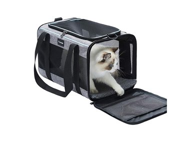 MALETA TRANSPORTADORA GATOS VCEOA GRIS