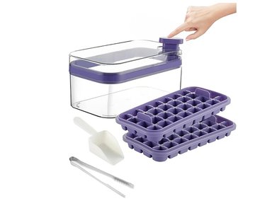 CUBETERA MORADO BANDEJA MOLDES CUBOS HIELO PAQUETE 2
