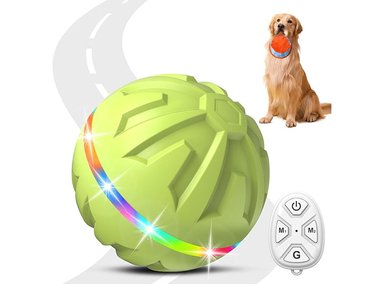 JUGUETE PERRO PELOTA INTERACTIVA CON LUCES LED Y CONTROL REMOTO UNALUKA