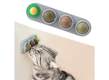 JUGUETE GATO UNALUKA 4 BOLA CON HIERBA GATERA COMESTIBLES