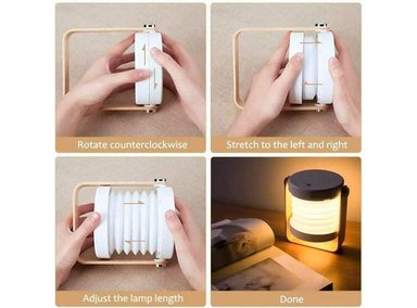 LÁMPARA UNALUKA Y-11041736 GRIS CLARO 4 EN 1 PLEGABLE LUZ LED CONTROL TACTIL REGULABLE BATERIA RECARGABLE INTERIORES EXTERIORES - 5