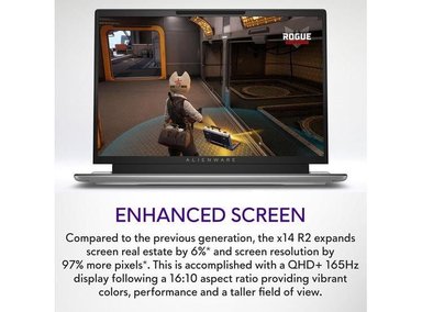 LAPTOP ALIENWARE AWX14R2-7022SLV-PUS GAMER X14 R2 14' QHD+ 165HZ CORE I7 RTX 4060 32GB RAM 1TB SSD - 4