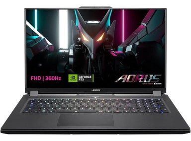 LAPTOP GIGABYTE AORUS 7: 17.3'FHD 360HZ  NVIDIA RTX 4060 8GB  INTEL I5-12500H  16GB RAM  512GB SSD  WIN11 HOME  NEGRO